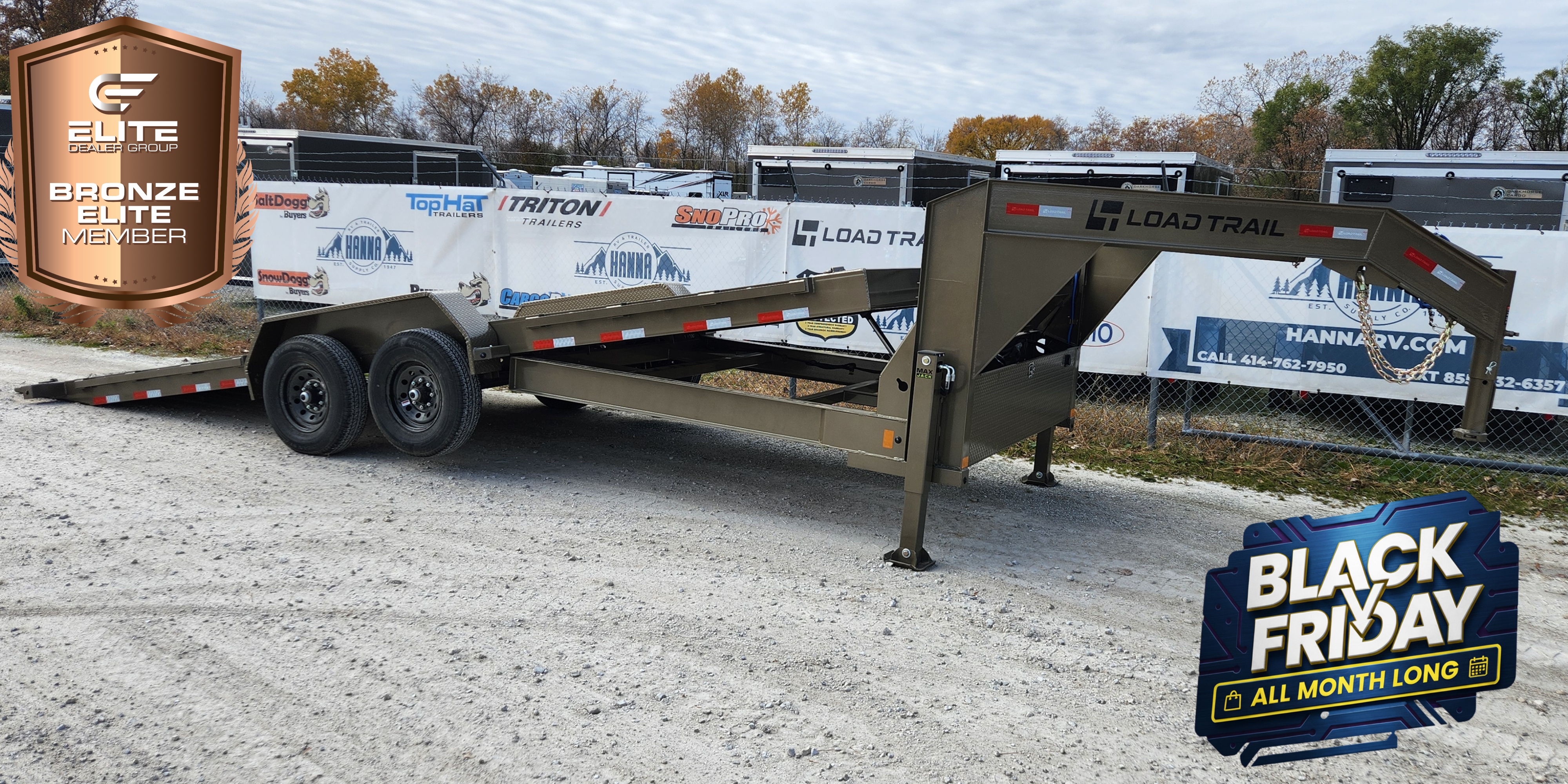 Black Friday Special Load Trail 83 X 24 Tandem Axle 14,000 Lb Gooseneck Rapid Loader Tilt Deck Trailer- Western Metalic